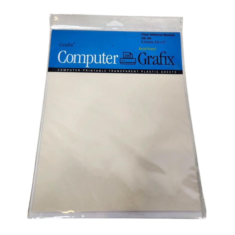 Grafix Computer Grafix Clear Adhesive Ink Jet Film 6 Sheets 8.5x11 Acid Free